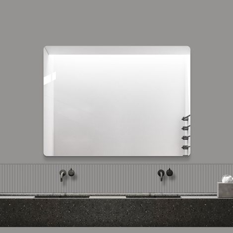Specchio da parete senza cornice 60 x 80 cm – Specchio di alta qualità per bagno, toeletta, camera da letto o ingresso, privo di mercurio, montaggio verticale o orizzontale, resistente agli urti