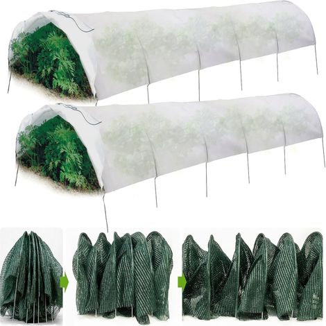 Protection de Serre contre la Chaleur Solaire Filet d'Ombre pour Tunnel Jardin Plantation 300 x 45 cm 2 Pièces 1 (1/5)