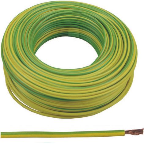 Cavo elettrico unipolare antifiamma giallo/verde - 1x mmq.6 colore giallo/verde