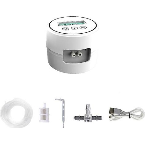 Kit d'arrosage automatique intelligent à goutte-à-goutte, 44 pièces, pompe unique, minuterie, blanc. (1/5)