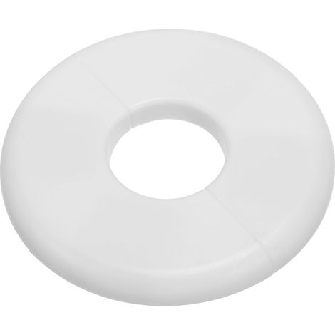 Plaque d'Écussons Auto-Adhésive Ronde 1.1"/28mm, Couverture Murale en ABS pour Tuyau d'Eau, Cache Mitigeur Douche Boucles Rosace Robinet Chauffage Plomberie, Blanc (1/5)