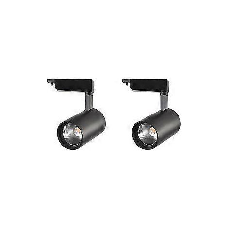 SZTXJ Lot de 2 spots LED sur rail pour magasin de vêtements, vitrine, éclairage d'accentuation, décoration murale, exposition (boîtier noir, lumière chaude, 10 W) (1/5)