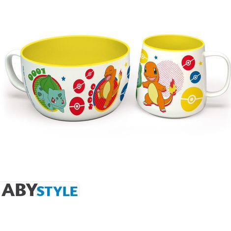 POKEMON - Breakfast Set Mug + Bowl - Pikachu & Kanto Starters