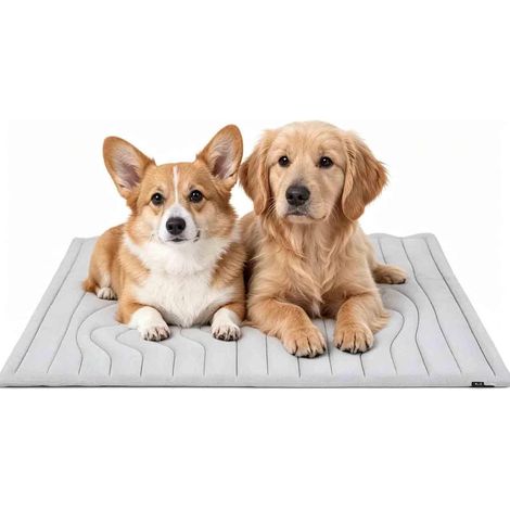 Alfombrilla refrescante plegable y portátil para perros, con diseño multicapa para una comodidad óptima (para perros y gatos, gris, 91 x 58 cm). (1/5)
