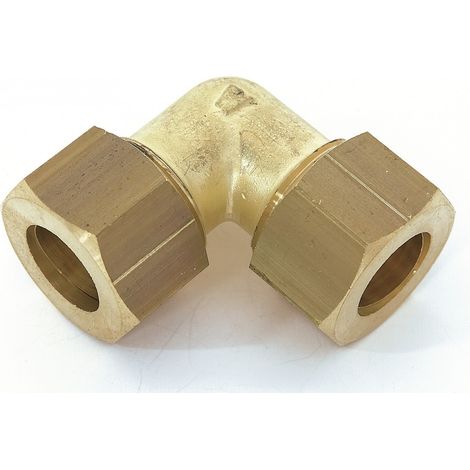 90° bikonischer Messing-Winkelverbinder D.16 für Kupferrohr QUICK PLOMBERIE