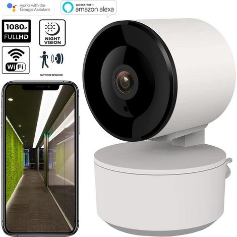 TRADE SHOP - Telecamera Fhd 1080p Wifi Smart Motorizzata 3.6mm Sensore Movimento Alexa Google - (1/5)