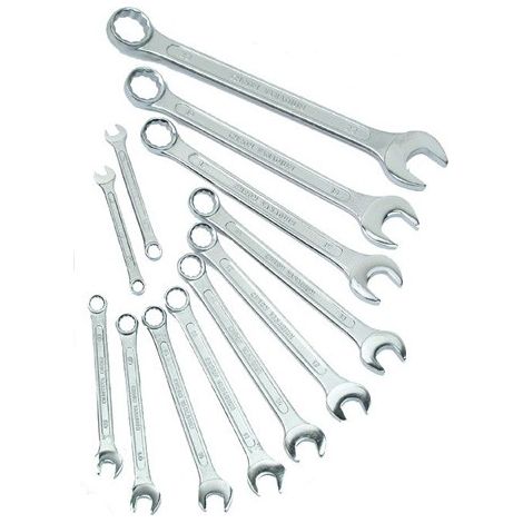 Llave Combinada Boca y Estrella, 12 Piezas, 6-22mm, Juego - Mannesmann M130-12DIN