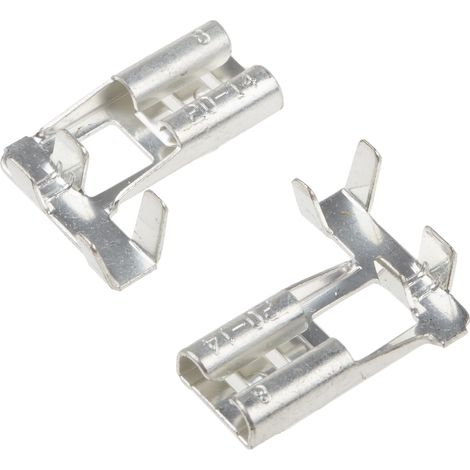 Rs Pro – Cosse électrique faston non-isolée 6.35 x 0.8mm – Section 1.5 à 2.5mm² – Couleur gris pour connexions sécurisées