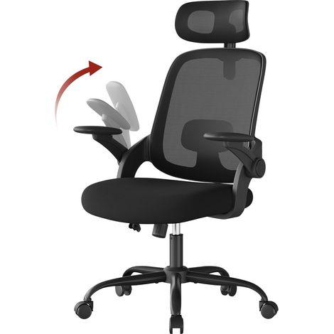 WOLTU Adjustable Swivel Office Chair W/Rocking Function, Adjustable Headrest, 3D Armrests, Lumbar Support, Black (1/5)