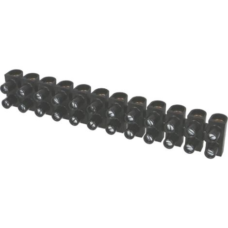 Barrette de connexion "domino" 12 entrées 10mm² noire 10 (1/2)