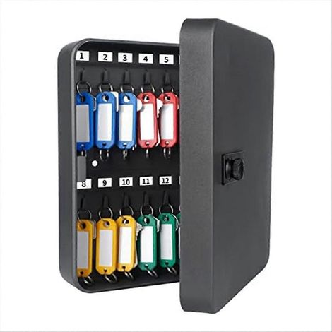 Wandmontierter Schlüsselsafe mit Zahlenschloss, Schlüsselaufbewahrungsfach, sicherer Verriegelung, Wandmontage inklusive, robustes Material, Standardmodell, ideal für Zuhause oder Büro. (1/5)