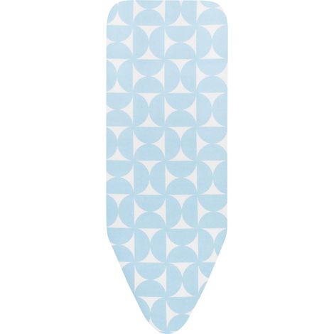 Brabantia - Copriasse da Stiro C - 124 x 45 cm - Set Completo in Cotone al 100% e Strato di Schiuma da 8 mm - Per Ferri da Stiro e Vapore - Cordoncino di Fissaggio e Stretch-System - Freeze Breeze (1/4)