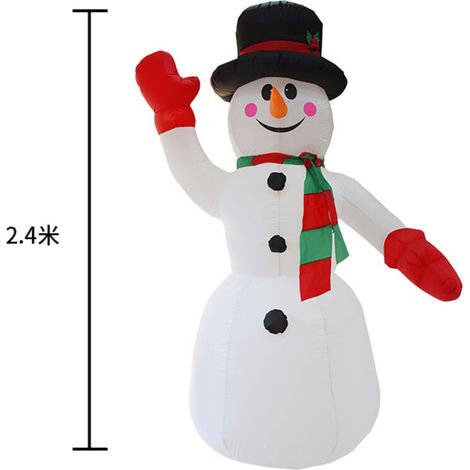 Cadeau de Noël Gonflable Noël Bonhomme de Neige Décoration de Noël de Bonhomme de Neige Gonflable 240cm avec lumières LED et gonfleur Xmas Figure Statue Affichage à l'extérieur à l'intérieur (1/5)