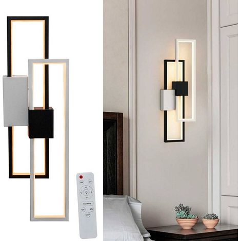 TRADE SHOP - Applique Led Rettangolare 2x23w Cct 3000k A 6500k Parete Dimmerabile Telecomando - (1/5)