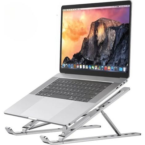 Supporto Portatile PC Cellulare Tablet Base Pieghevole Regolabile Silver (1/5)