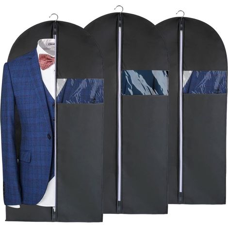Housse anti-poussière pour vêtements - Noire - 60 x 120 cm x 3 (1/5)