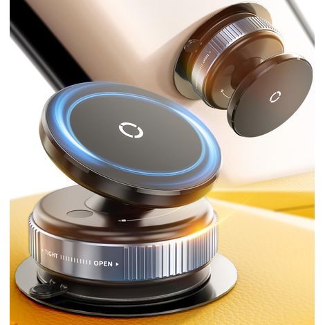 Magnetische Auto-Telefonhalterung mit Vakuumsauger und leistungsstarkem Saugnapf mit 89 kg + Pfund, 360 ° verstellbar, magnetische Handyhalterung für Ihr Fitnessstudio