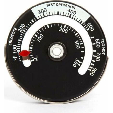 Poêle magnétique poêle à bois thermomètre cheminée moniteur de température jauge pour conduit de fumée brûleur à bois barbecue