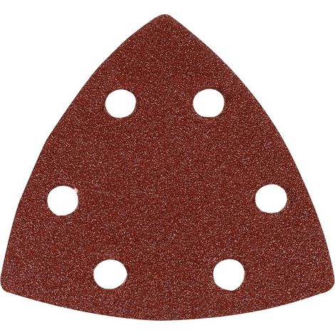Silverline – Lot de 10 feuilles abrasives triangulaires 90mm – Grain 80 – Pour ponçage bois, peinture et métal – Auto-agrippantes, pré-percées