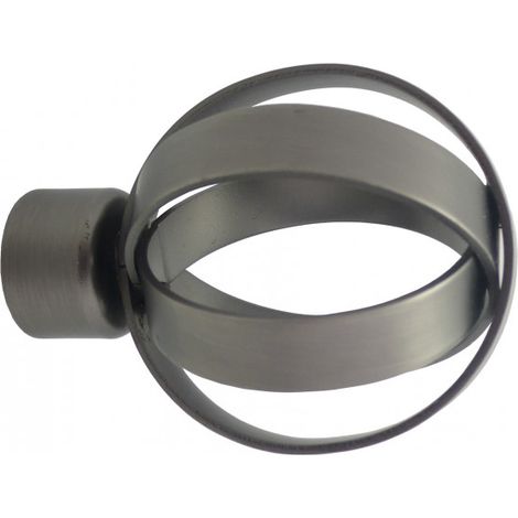1 embout Imalia Nickel Givré D28 pour tringle à rideaux - Style moderne -