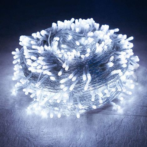 guirnalda de luces, 100 m, 1000 LED, blanca, 8 modos, IP65, para exteriores, interiores, bodas y Navidad. (1/4)