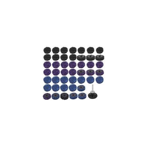 Discos abrasivos, 46 piezas, 2 pulgadas (50 mm), discos de láminas para limpieza de superficies metálicas, pintura y óxido - Crezuo (1/5)
