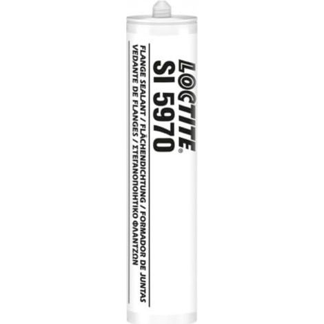 Loctite SI 5970 BK 300 ml, silicone monocomposant noir résistant à l'huile, aux fortes vibrations et aux déformations, bonne adhérence aux métaux et aux plastiques, pour l'étanchéité des joints à brid