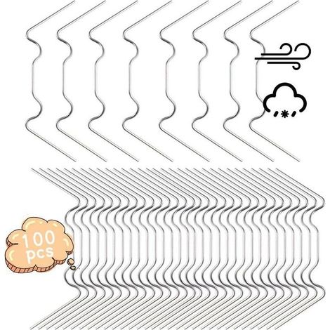 Clips de Vitrage pour Serre en Acier Inoxydable, Clips de fixation à ressort en métal avec fil W, 1,6 mm d'épaisseur Accessoires de serre pour Pinces Plaque Creuse 100PCS (1/5)
