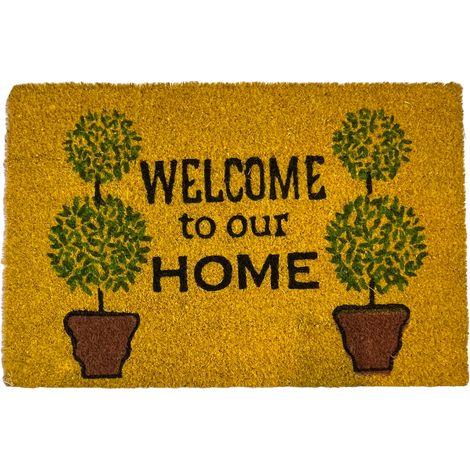 PAILLASSON NOIX DE COCO 40X60 CM PVC JAUNE (1/2)