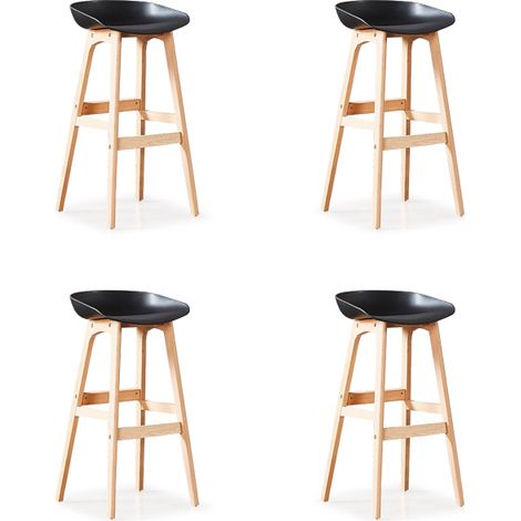 Lot de 4 chaises hautes noire - Bera (1/2)