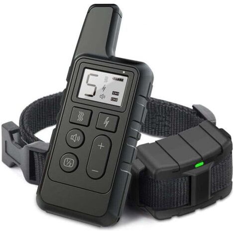 Collier de dressage pour chien télécommandé, étanche IP67, rechargeable, anti-aboiements, télécommande jusqu'à 790 m, pour presque tous les chiens, noir (1/5)