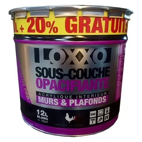 Sous-couche opacifiante acrylique pour murs et plafonds – Application facile et rapide – Pouvoir opacifiant élevé – Séchage rapide – Loxxo