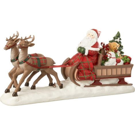 Traineau du Père-Noël "Cerf" 41cm Multicolore