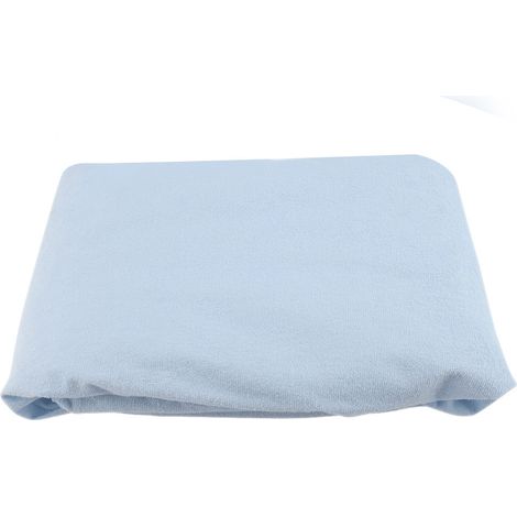 Housse de matelas anti-acariens imperméable, drap-housse bleu 180x200 cm, hauteur 30 cm (1/5)
