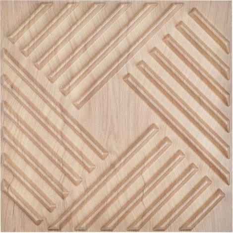 Pour Rénovation Maison Relooking Facile Panneau Mural Décoratif PVC 3D 50x50 cm Lot de 12 Dalles 2,97 m² Style Bois Clair (1/5)