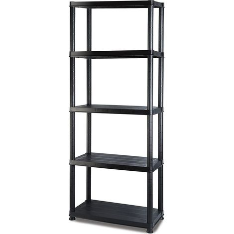 Marbueno Scaffale in Plastica Nera con 5 Ripiani 61x31x171 cm (1/4)