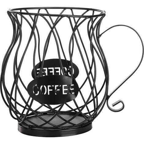 Porte-dosette de café grande capacité, organisateur Vintage noir pour comptoir de cuisine (1/5)