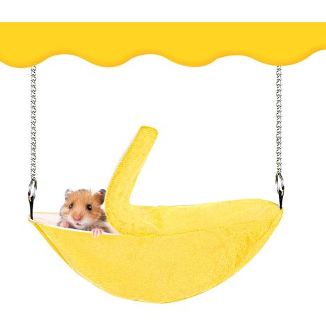 Maisonnette pour hamster banane, hamac chaud pour petits animaux, accessoires de cage, nid pour souris, nid de voyage, hamster, oiseau (1/5)