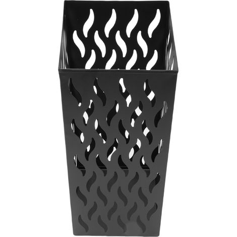 Porte-parapluie carré en métal noir, en forme de S, pour entrée, bureau ou hôtel. (1/5)