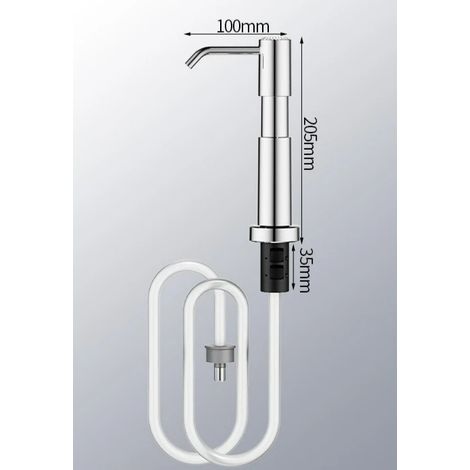 Évier (électroplaqué) avec distributeur de savon intégré, distributeur de vaisselle avec flexible d'extension, accessoires d'évier (1/5)