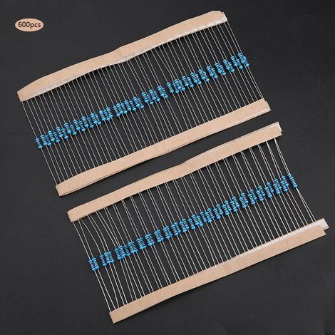 Kit 600 résistances à couche carbone 1/4W tolérance 1% valeurs 1K 2K 3K 10K ohms assortiment électronique (1/5)