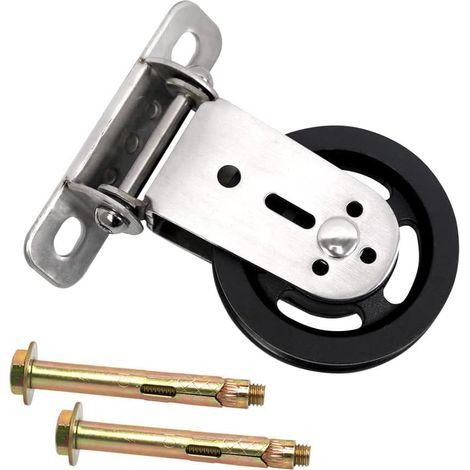 Polea de 88 mm – Instalación con tornillos – Rotación de 180° – Carga máxima del tornillo: 136 kg – Fitness/Bricolaje