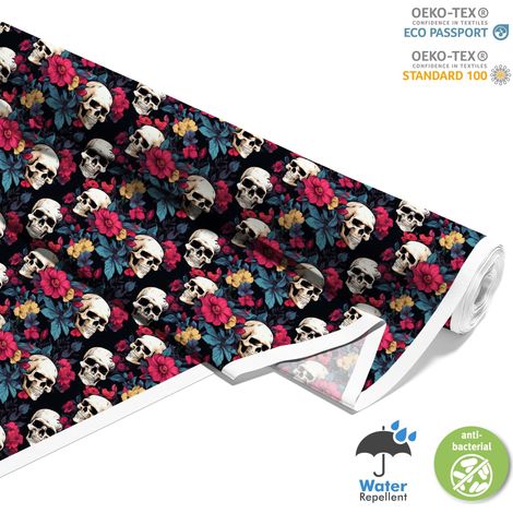 TISSUS DÉCORATIFS D'EXTÉRIEUR OXFORD - Motif Crâne I DX5015 (1/5)