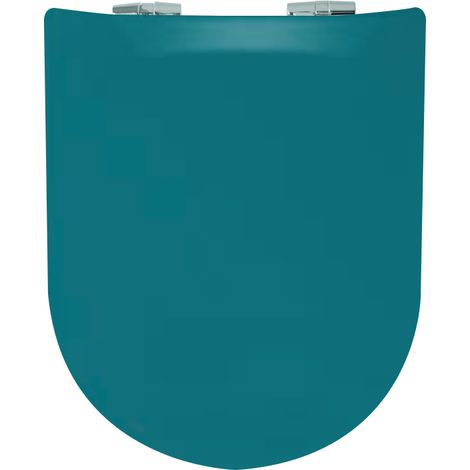 Abattant WC Wood Slim BLEU D'EAU Brillant, descente assistée et déclipsable - Olfa (1/5)