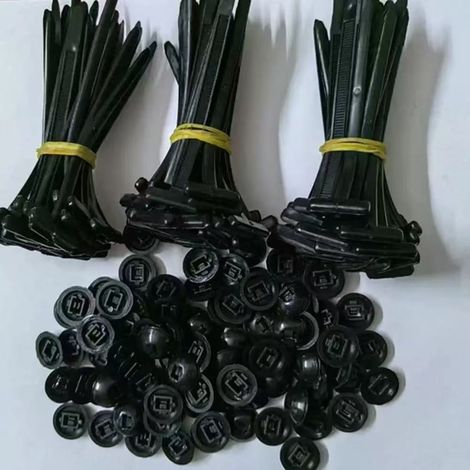 Packung mit 100 universellen Nylon-Kabelbindern, geeignet für alltägliche Reparaturen an Auto, Haus und Garten. (1/5)