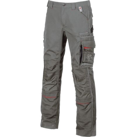 Upower DRIFT pantalone da lavoro multi tasca laterale toppe di rinforzo - Taglia: 54 - Colore: Stone Grey