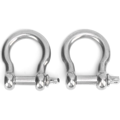 Lot de 2 anneaux en D en acier inoxydable antirouille pour ancrage camping randonnée sports extérieurs (M18 charge 950kg) (1/5)