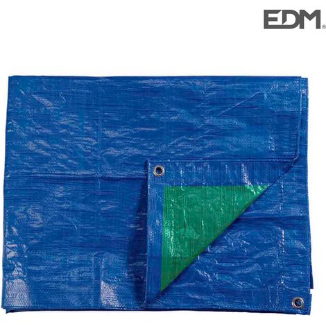 Doppelseitige Markise, 4 x 6 m, Farbe Blau/Grün, Dichte 90 g/m², EDM