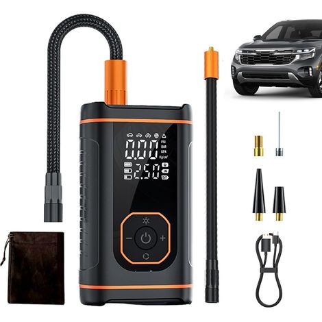 Gonfleur De Pneu Portable Compresseur D Air,Outil de Gonflage pour Véhicules Automobiles avec Batterie Grande Capacité - Pompe A Air Portative Pour Voiture Moto Vélo Ballon (1/5)
