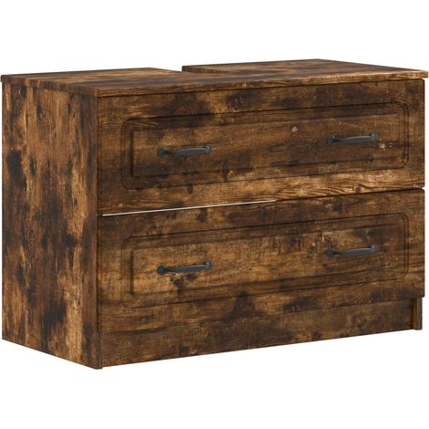 Mueble de lavabo para baño UTRECHT Roble Ahumado vidaXL (1/5)